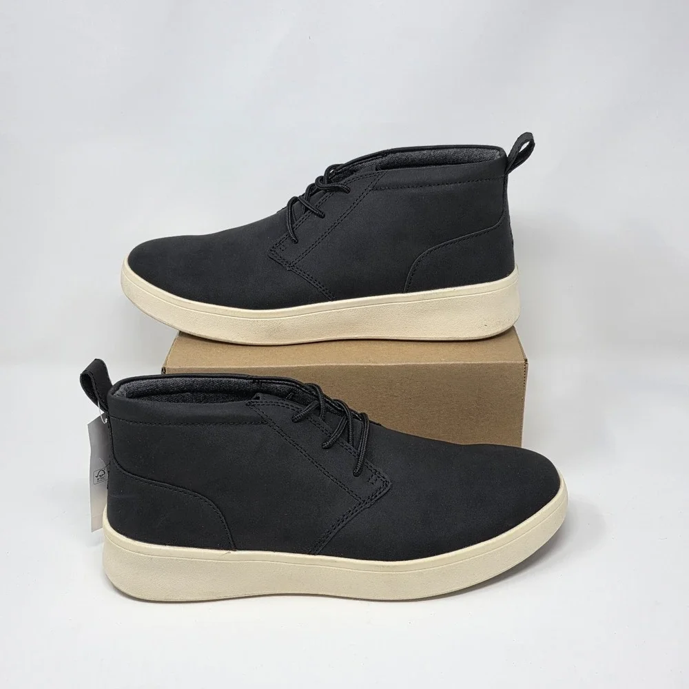 IZOD Palmer Mens Faux Leather Lace-Up‎ Sport Style Chukka Boot Black Size 9